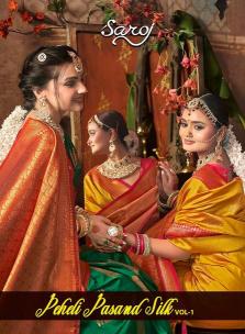 Saroj Peheli pasanad silk vol.1 50*600 silk saree surat with price wholesale