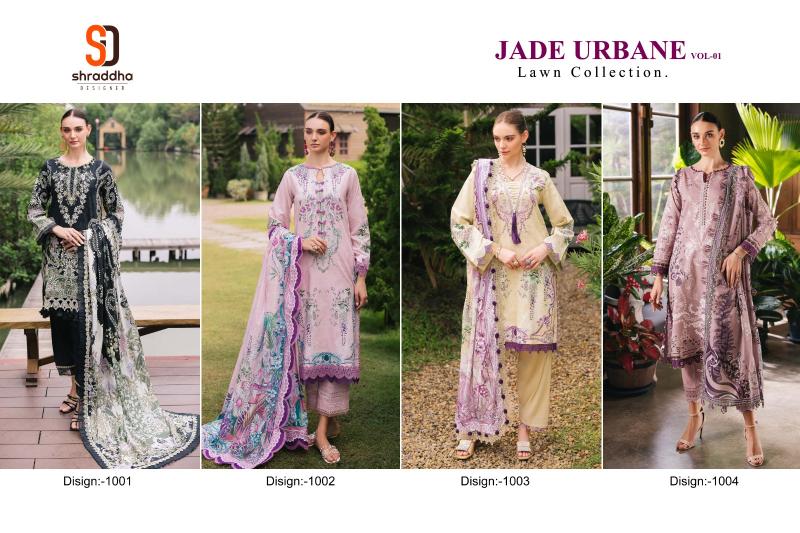 Sharaddha Jade Urbane vol 1 Catalog Chiffon Duppatta pakistani unstitched salwar suits
