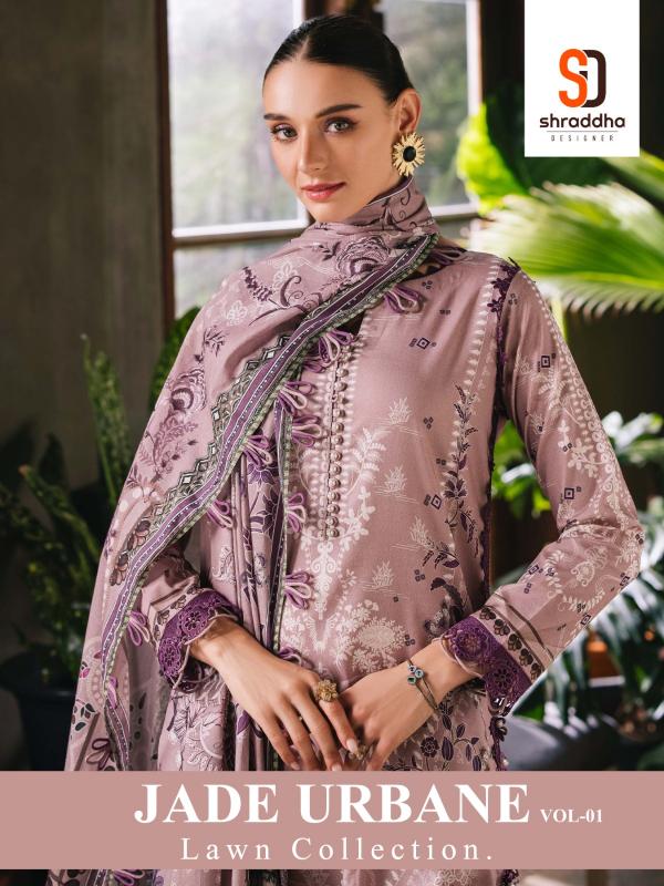 Sharaddha Jade Urbane vol 1 Catalog Cotton Duppatta pakistani unstitched suits pakistan
