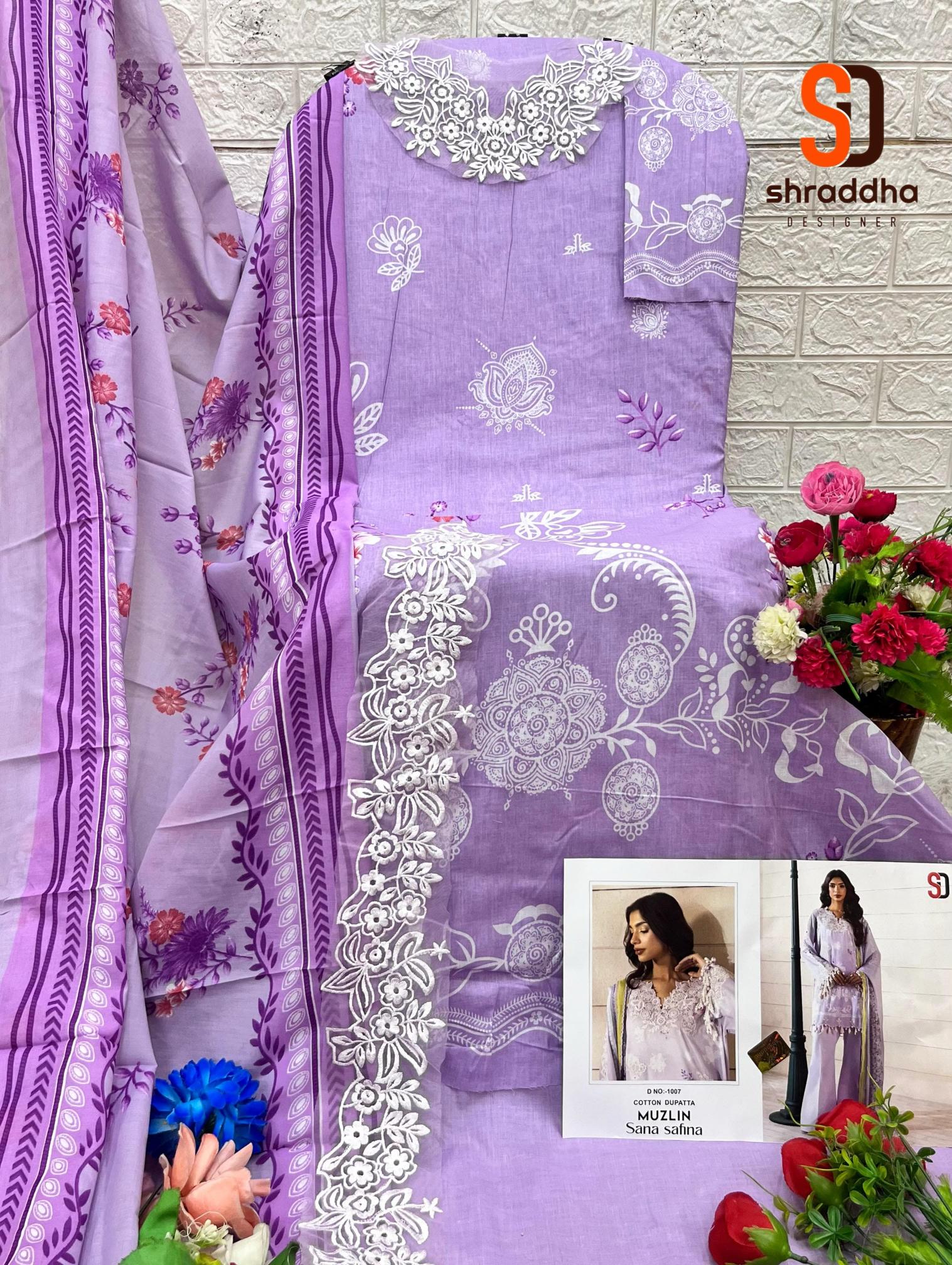 Sharaddha Muzlin Sana Safinaz Catalog Cotton Duppatta pakistani bridal suits in india