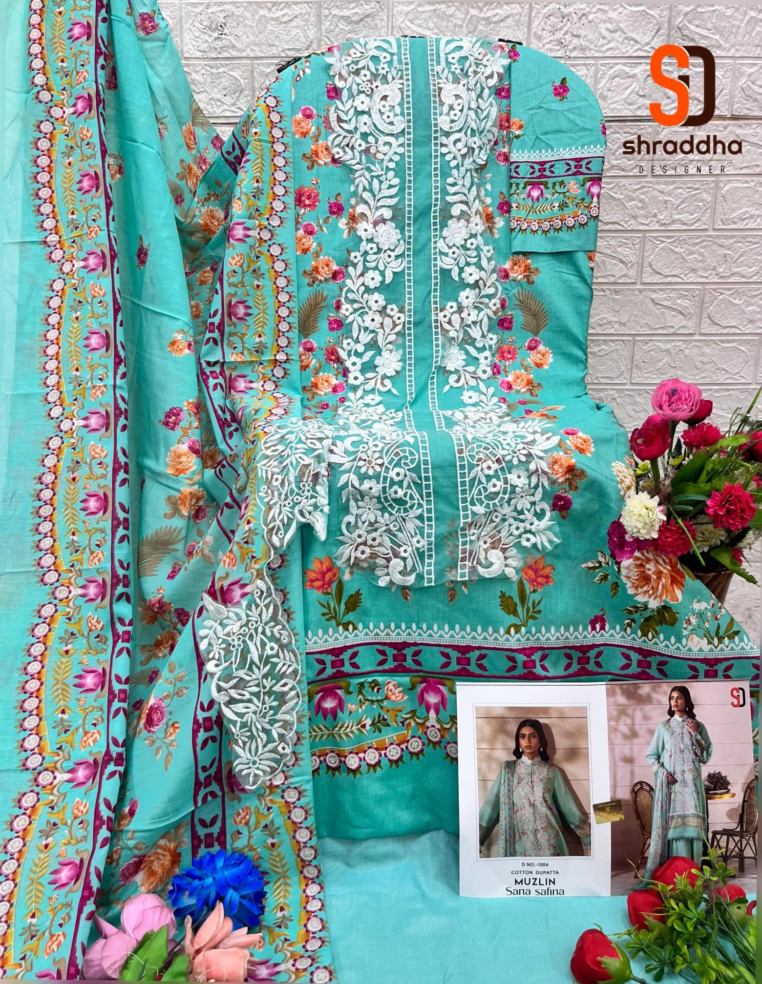 Sharaddha Muzlin Sana Safinaz Catalog Cotton Duppatta pakistani bridal suits in india