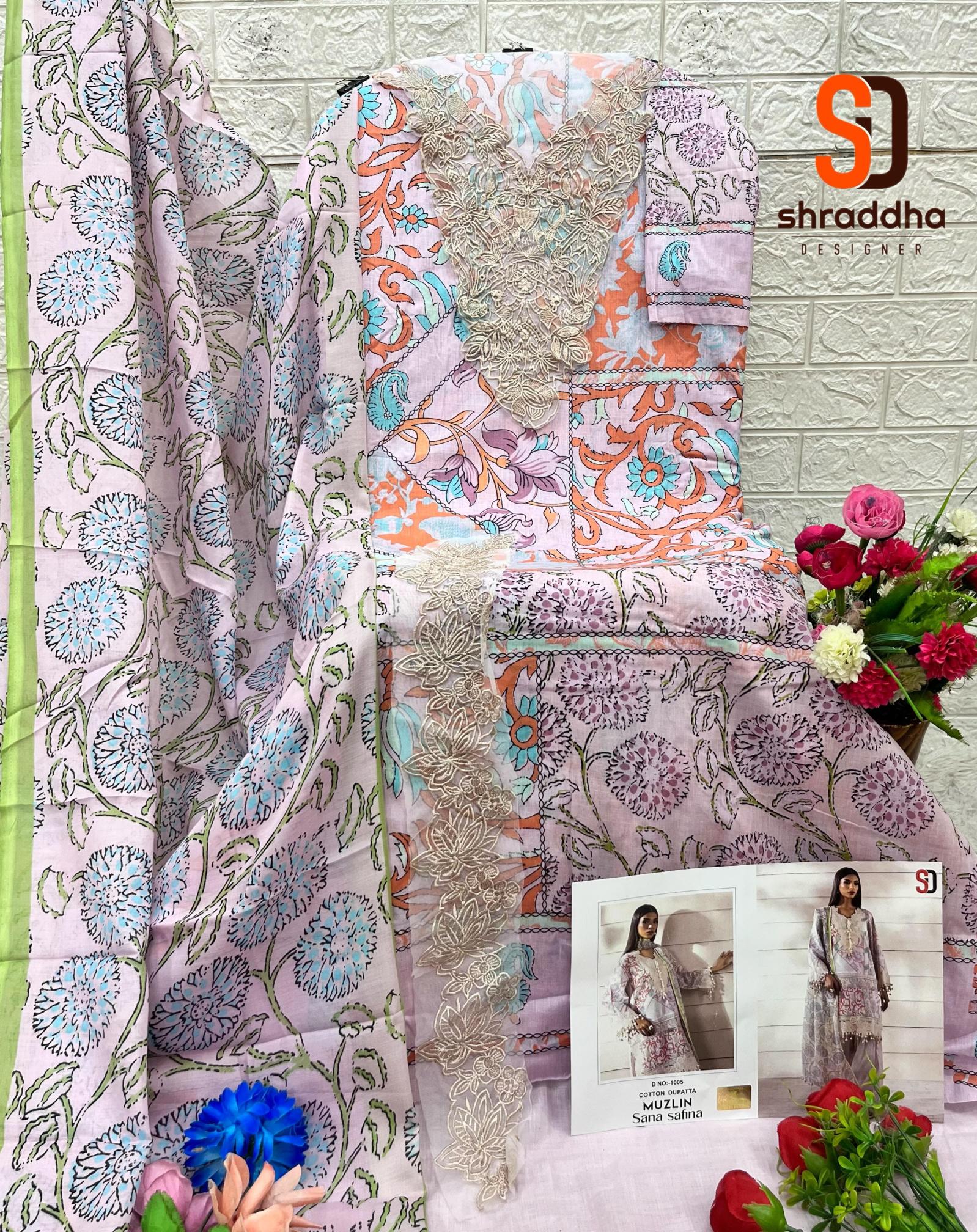 Sharaddha Muzlin Sana Safinaz Catalog Cotton Duppatta pakistani bridal suits in india