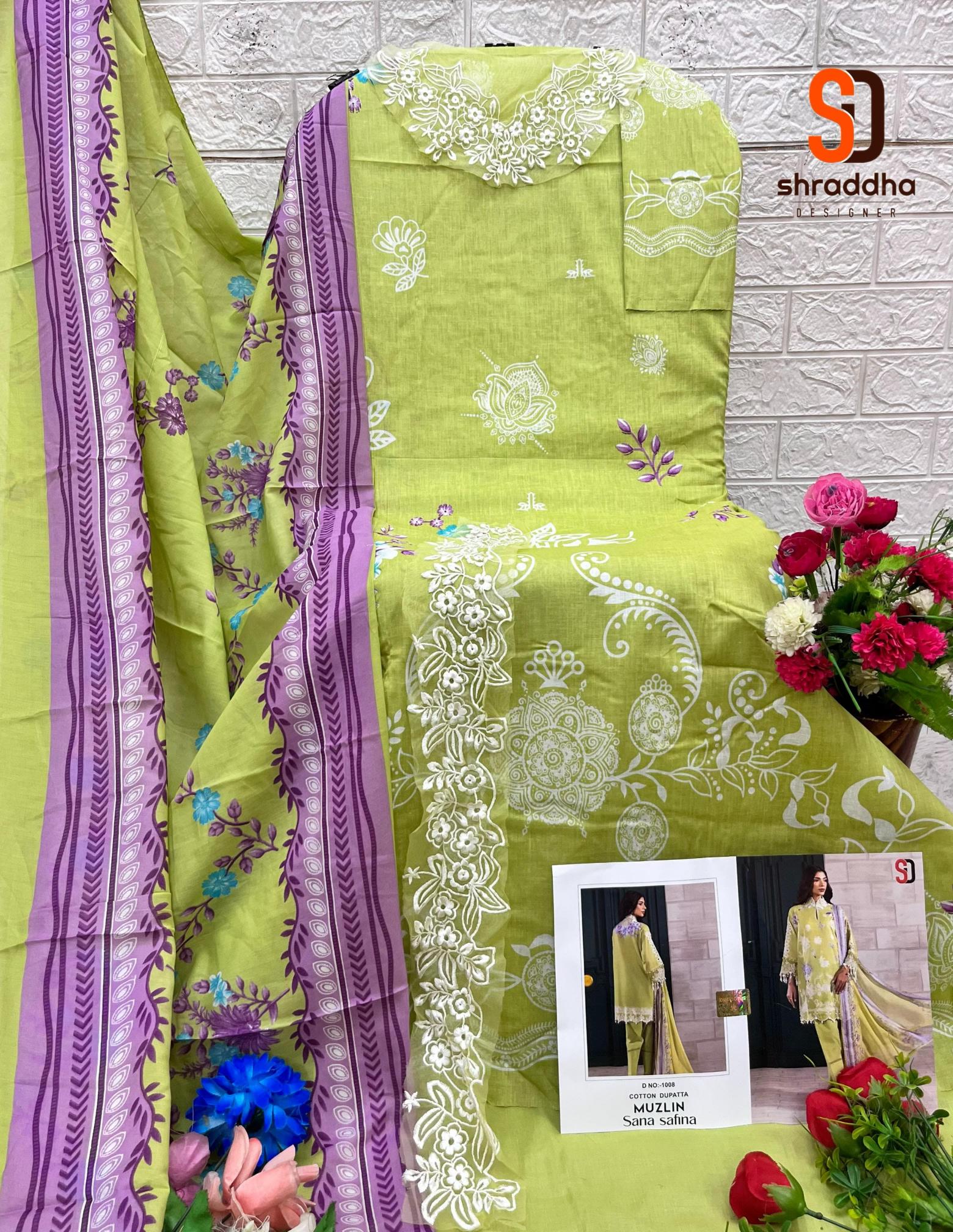 Sharaddha Muzlin Sana Safinaz Catalog Cotton Duppatta pakistani bridal suits in india