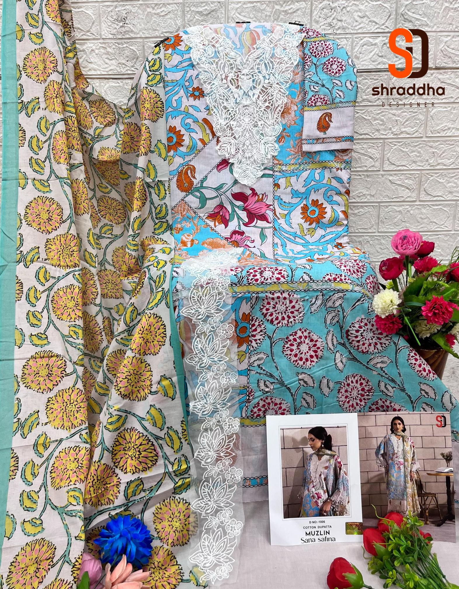 Sharaddha Muzlin Sana Safinaz Catalog Cotton Duppatta pakistani bridal suits in india