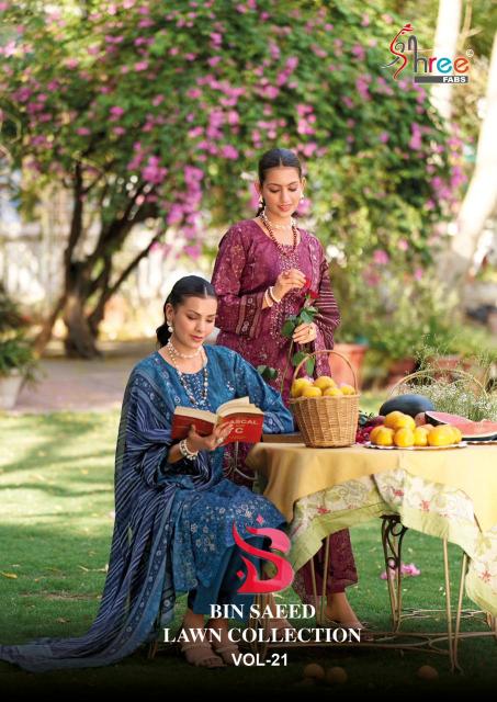 Shree Fabs Bin Saeed Lawn Collection Vol 21 catalog pakistani wholesale suits india