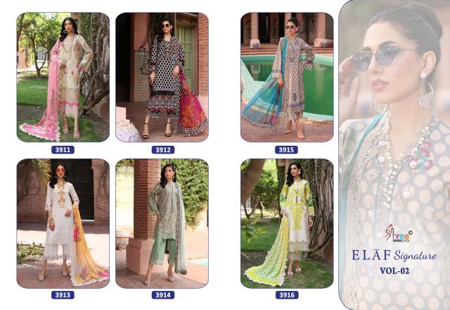 Shree Fabs Elaf Signature Vol 2 catalog Chiffon Duppatta pakistani designer suits online shopping uk