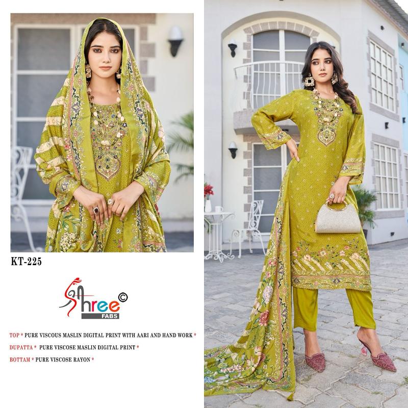 Shree Fabs KT 225 Catalog pakistani straight cut suits images