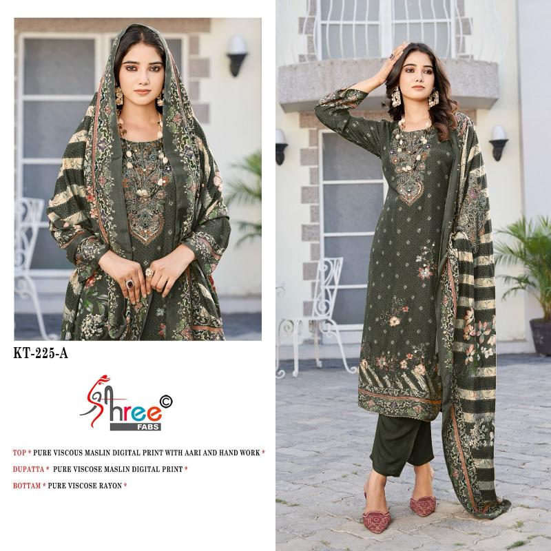 Shree Fabs KT 225 Catalog pakistani straight cut suits images