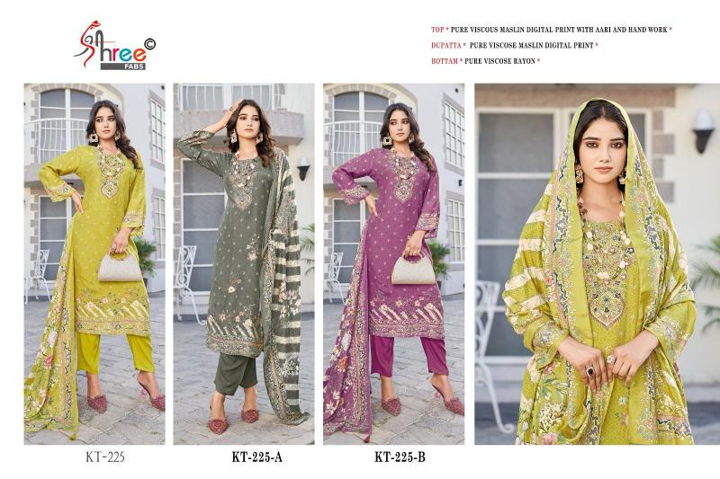 Shree Fabs KT 225 Catalog pakistani straight cut suits images