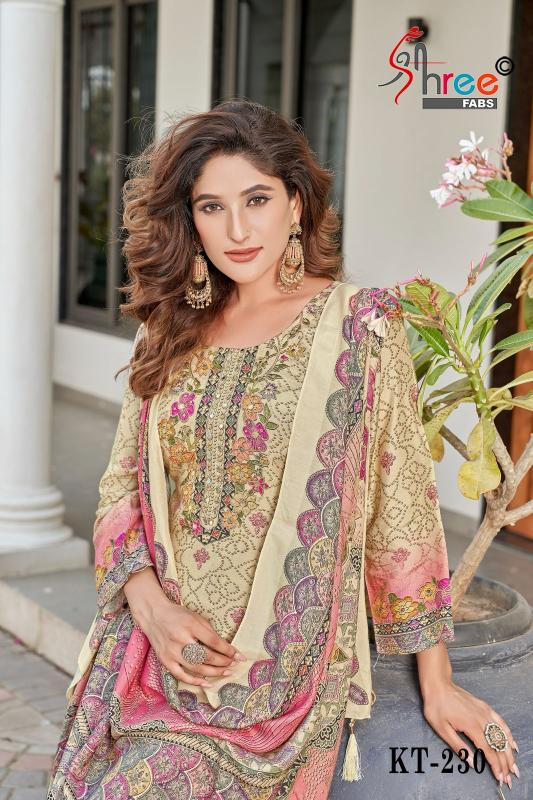 Shree Fabs kt 230 catalog pakistani designer suits with laces
