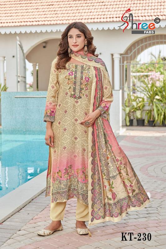 Shree Fabs kt 230 catalog pakistani designer suits with laces