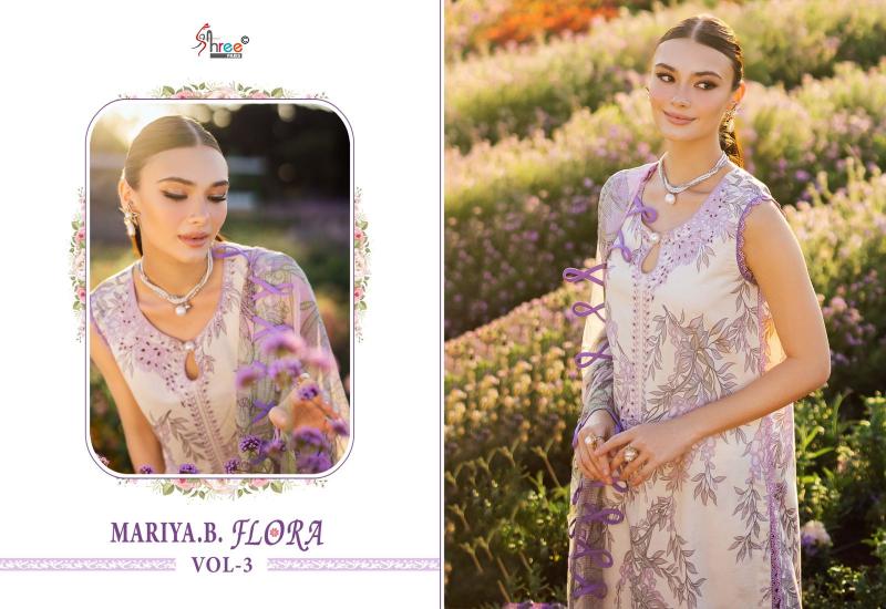 Shree Fabs Maria B Flora Vol 3 Catalog Chiffon Dupatta pakistani suit design