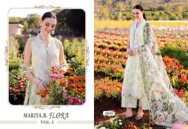 Shree Fabs Maria B Flora Vol 3 Catalog Chiffon Dupatta pakistani suit design