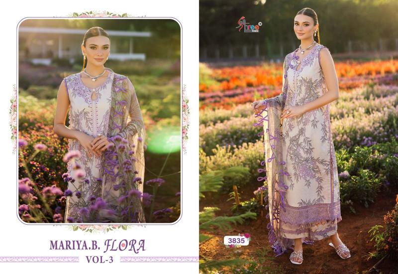 Shree Fabs Maria B Flora Vol 3 Catalog Chiffon Dupatta pakistani suit design