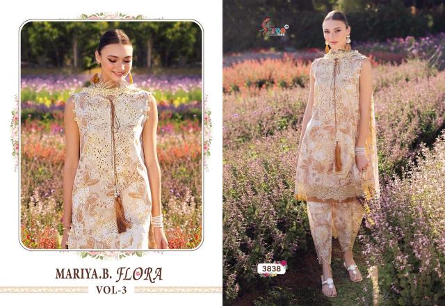 Shree Fabs Maria B Flora Vol 3 Catalog Cotton Dupatta pakistani ladies in suit