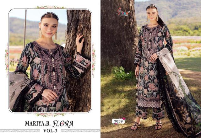 Shree Fabs Maria B Flora Vol 3 Catalog Cotton Dupatta pakistani ladies in suit
