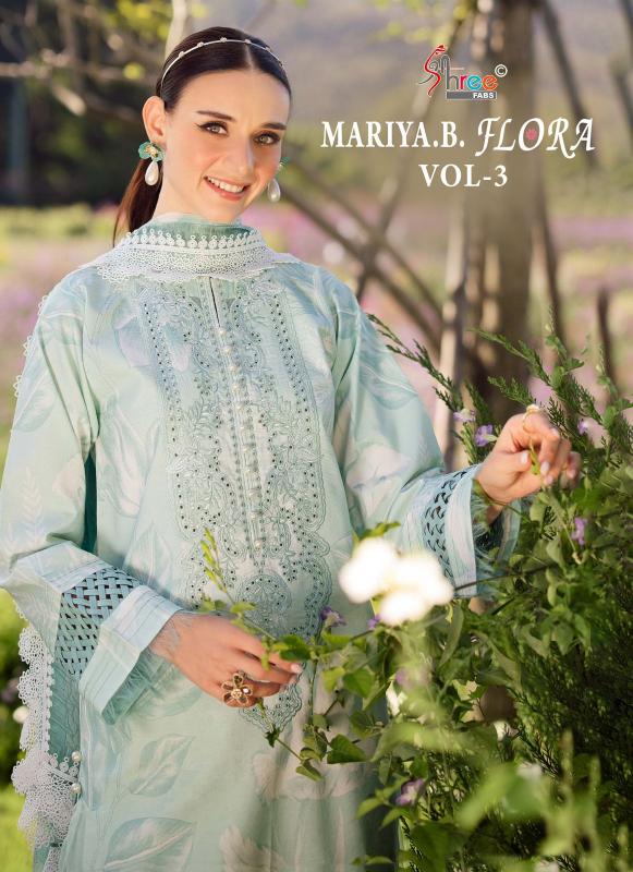 Shree Fabs Maria B Flora Vol 3 Catalog Cotton Dupatta pakistani ladies in suit