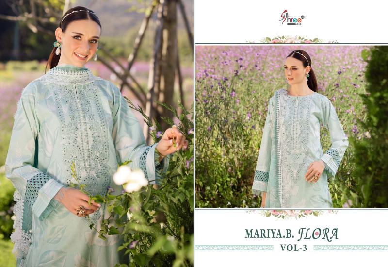 Shree Fabs Maria B Flora Vol 3 Catalog Cotton Dupatta pakistani ladies in suit