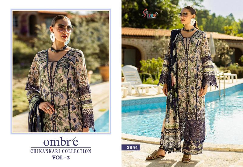 Shree Fabs Ombre Chikankari Lawn Collection Vol 2 catalog Chiffon Duppatta pakistani sharara suits for wedding