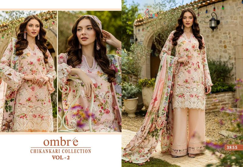 Shree Fabs Ombre Chikankari Lawn Collection Vol 2 catalog Chiffon Duppatta pakistani sharara suits for wedding