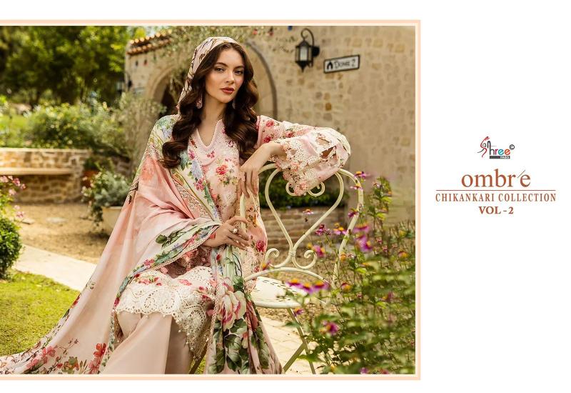 Shree Fabs Ombre Chikankari Lawn Collection Vol 2 catalog Chiffon Duppatta pakistani sharara suits for wedding