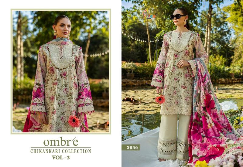 Shree Fabs Ombre Chikankari Lawn Collection Vol 2 catalog Chiffon Duppatta pakistani sharara suits for wedding