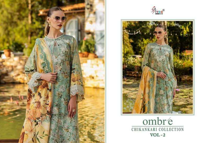 Shree Fabs Ombre Chikankari Lawn Collection Vol 2 catalog Chiffon Duppatta pakistani sharara suits for wedding