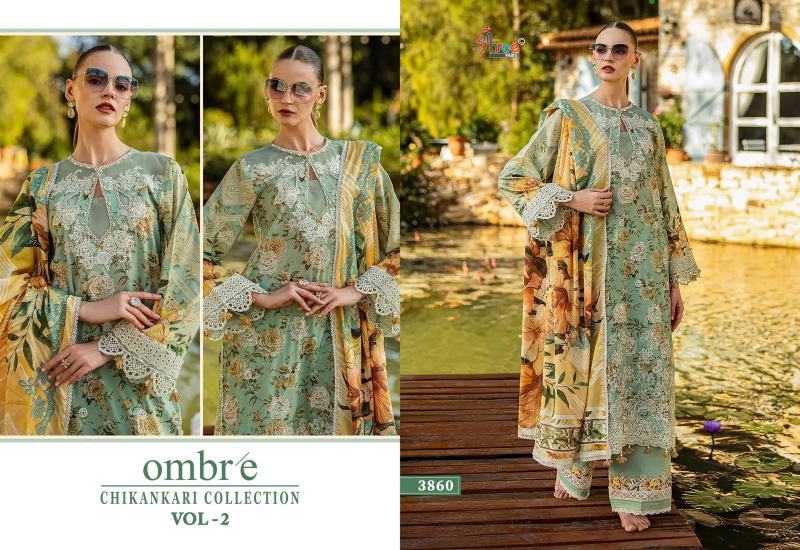 Shree Fabs Ombre Chikankari Lawn Collection Vol 2 catalog Chiffon Duppatta pakistani sharara suits for wedding