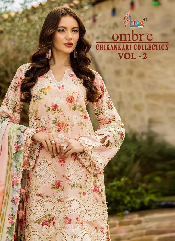 Shree Fabs Ombre Chikankari Lawn Collection Vol 2 catalog Chiffon Duppatta pakistani sharara suits for wedding