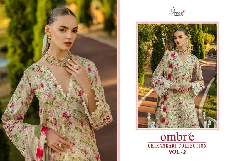 Shree Fabs Ombre Chikankari Lawn Collection Vol 2 catalog Chiffon Duppatta pakistani sharara suits for wedding