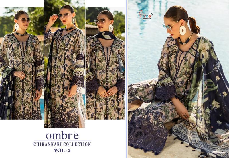 Shree Fabs Ombre Chikankari Lawn Collection Vol 2 catalog Chiffon Duppatta pakistani sharara suits for wedding