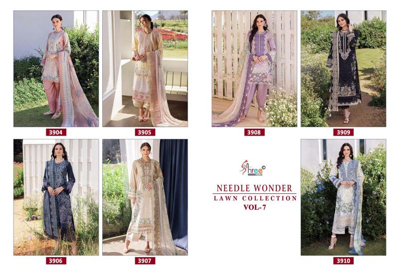 Shree Needle Wonder Lawn Collection Vol 7 Catalog Cotton Dupatta pakistani style cotton suits