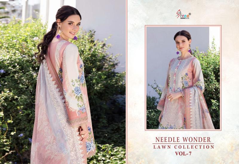 Shree Needle Wonder Lawn Collection Vol 7 Catalog Cotton Dupatta pakistani style cotton suits