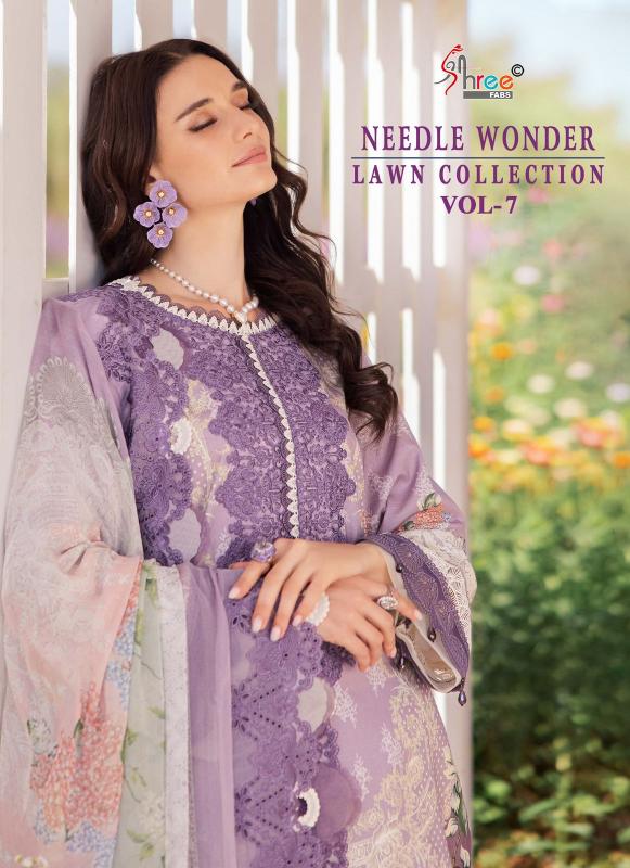 Shree Needle Wonder Lawn Collection Vol 7 Catalog Cotton Dupatta pakistani style cotton suits