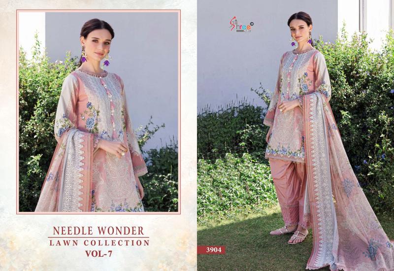 Shree Needle Wonder Lawn Collection Vol 7 Catalog Cotton Dupatta pakistani style cotton suits