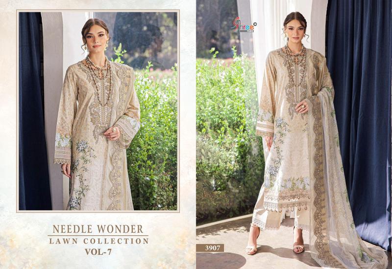 Shree Needle Wonder Lawn Collection Vol 7 Catalog Cotton Dupatta pakistani style cotton suits