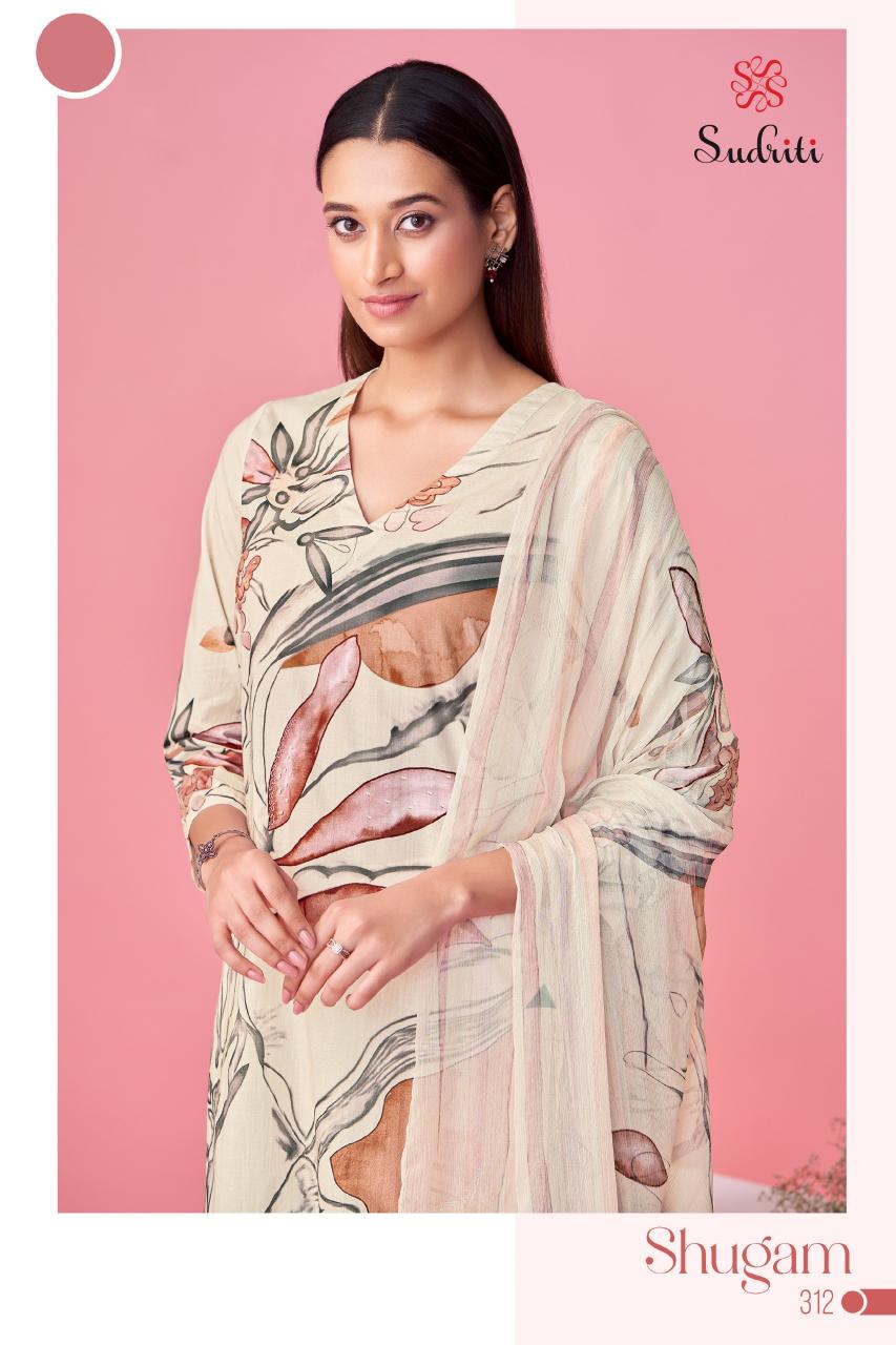 Sudriti Shugam Catalog wholesale unstitched salwar kameez suppliers