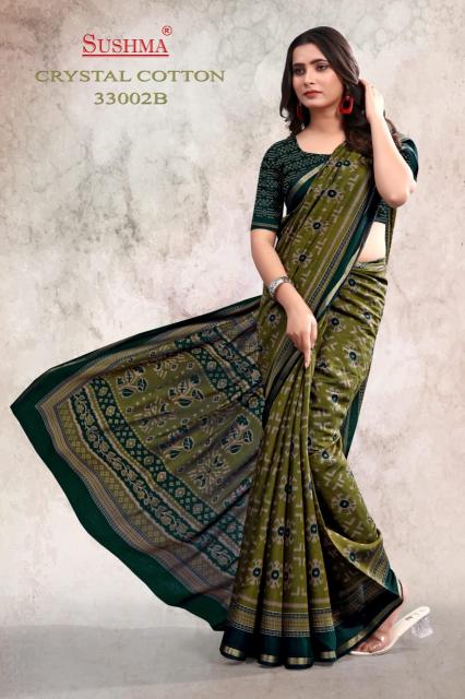 Sushma Crystal Cotton catalog bombay market surat saree