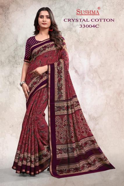 Sushma Crystal Cotton catalog bombay market surat saree
