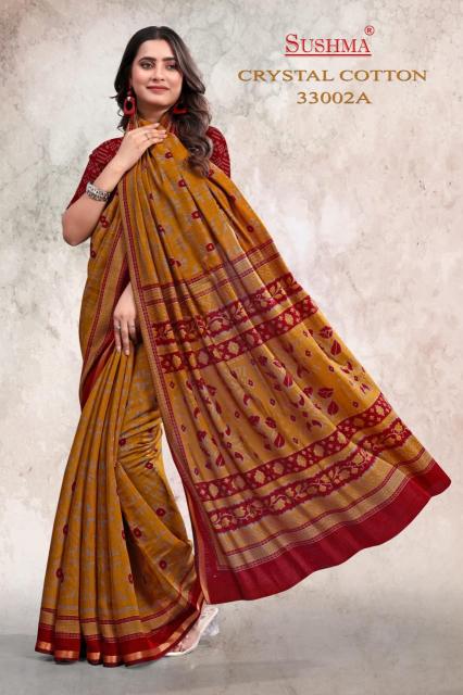 Sushma Crystal Cotton catalog bombay market surat saree