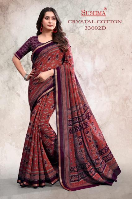Sushma Crystal Cotton catalog bombay market surat saree