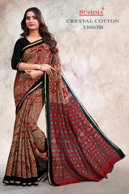 Sushma Crystal Cotton catalog bombay market surat saree