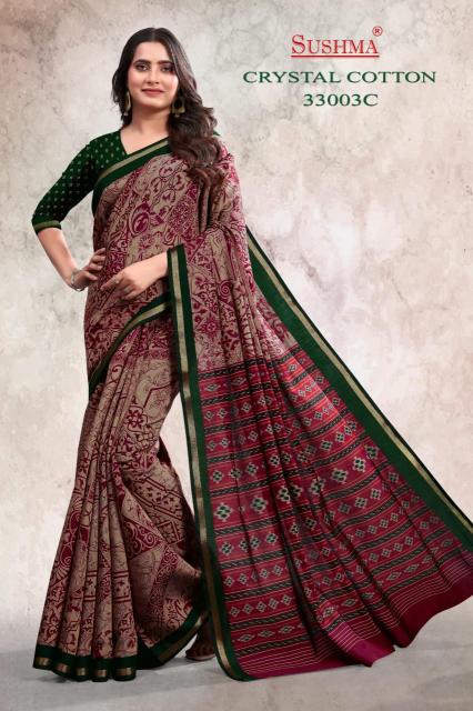 Sushma Crystal Cotton catalog bombay market surat saree