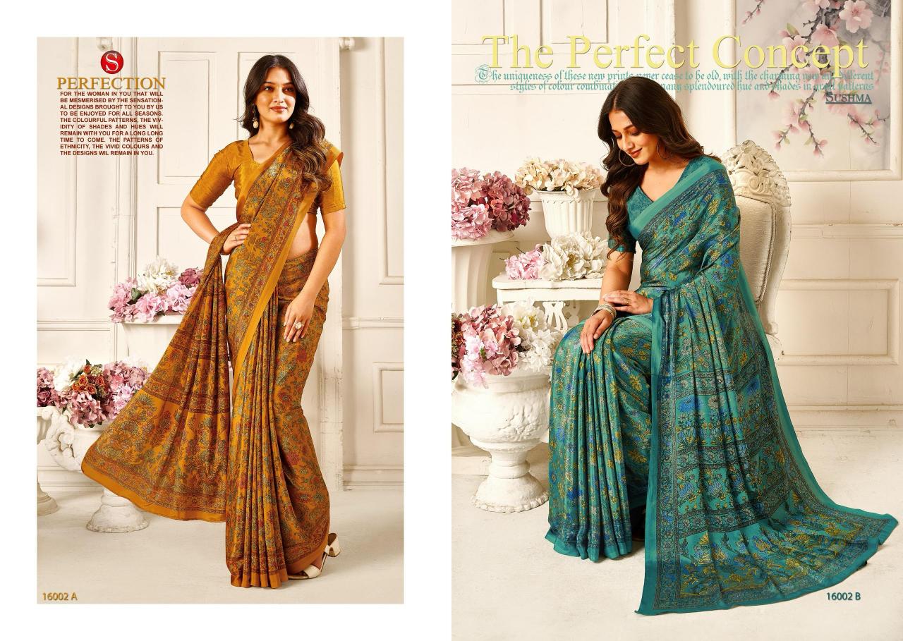 Sushma Silky Shades catalog surat designer sarees online 