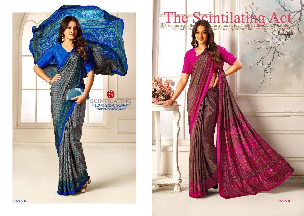 Sushma Silky Shades catalog surat designer sarees online 