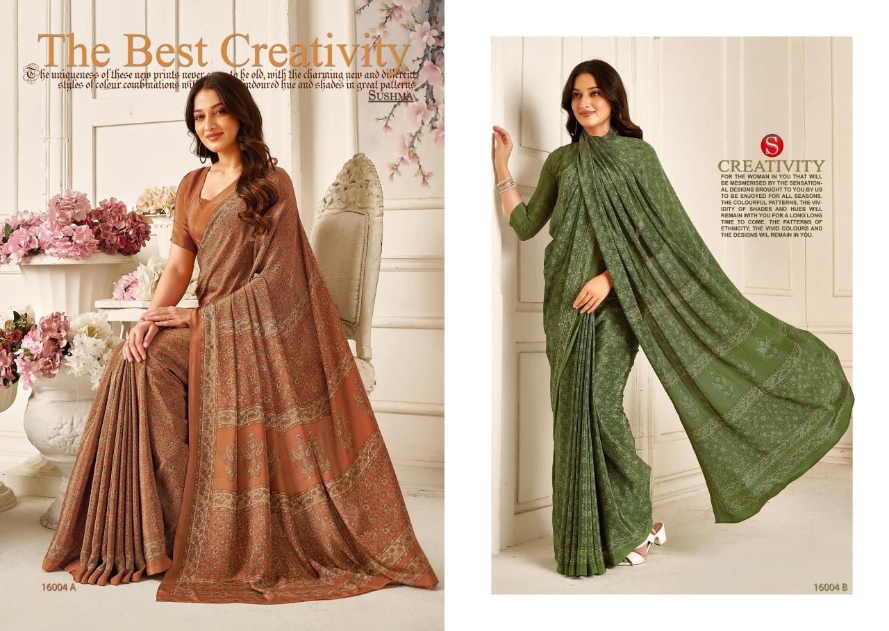 Sushma Silky Shades catalog surat designer sarees online 
