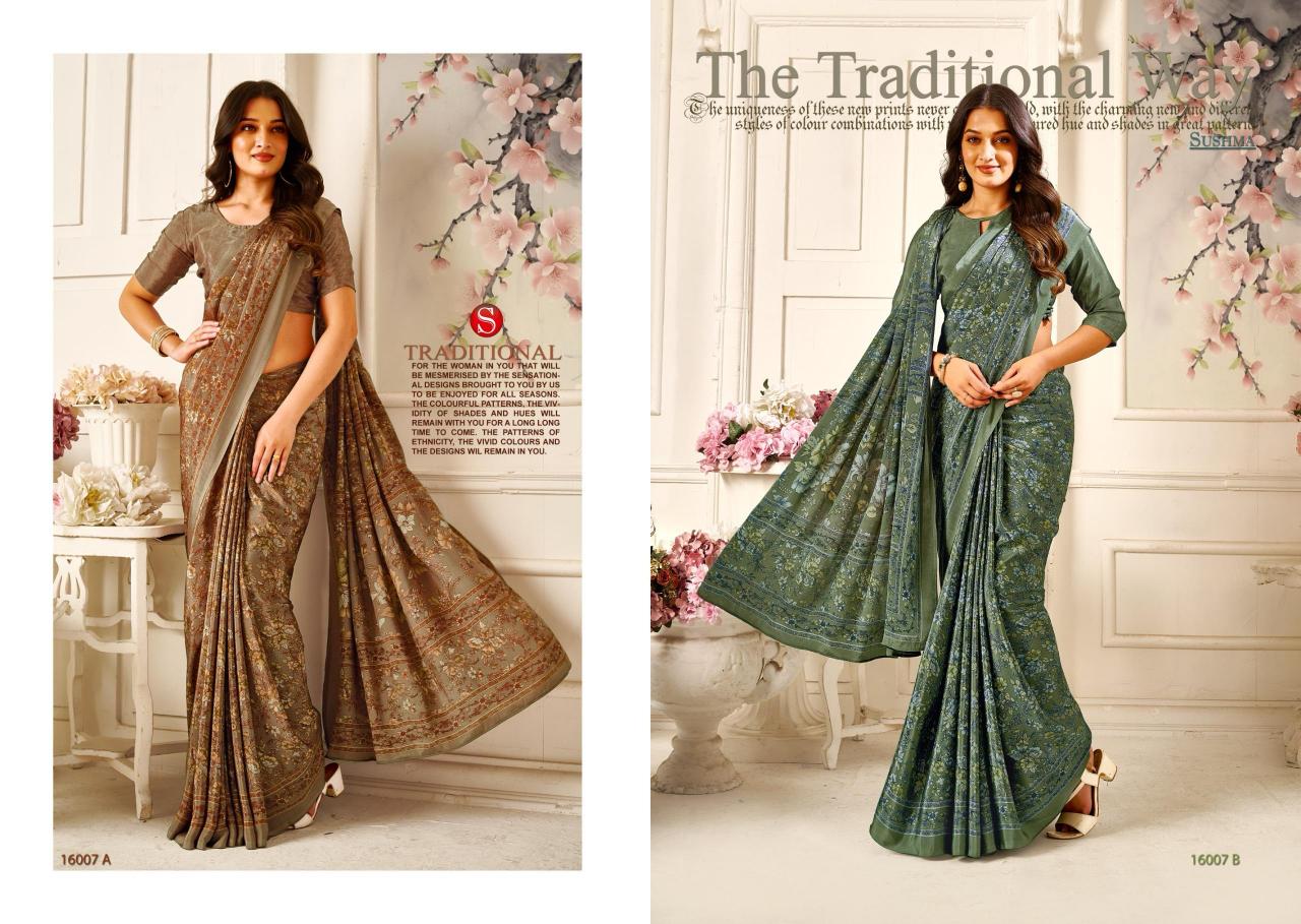 Sushma Silky Shades catalog surat designer sarees online 