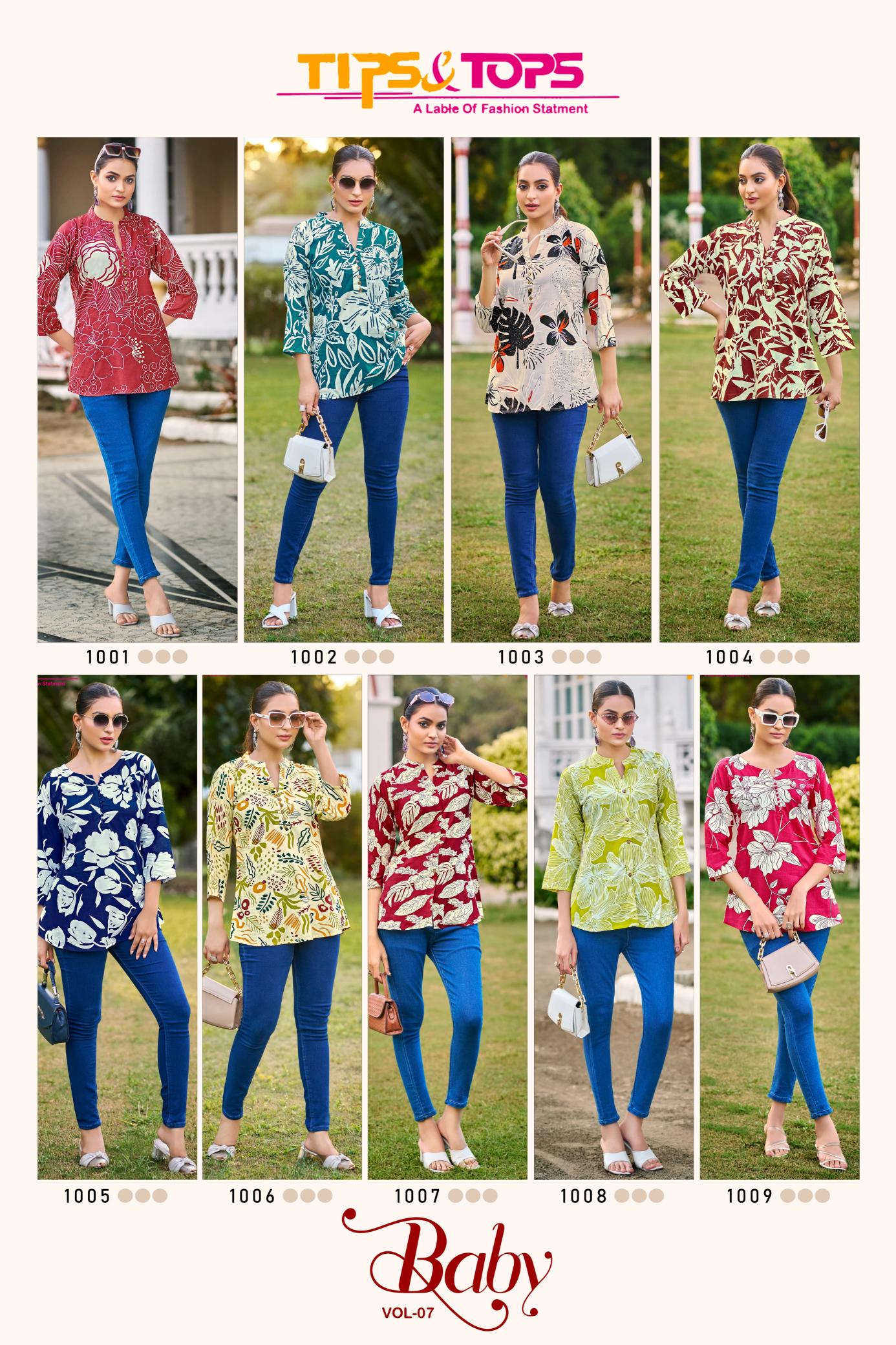 Tips & Tops Baby Vol 7 Catalog indian short kurtis for jeans