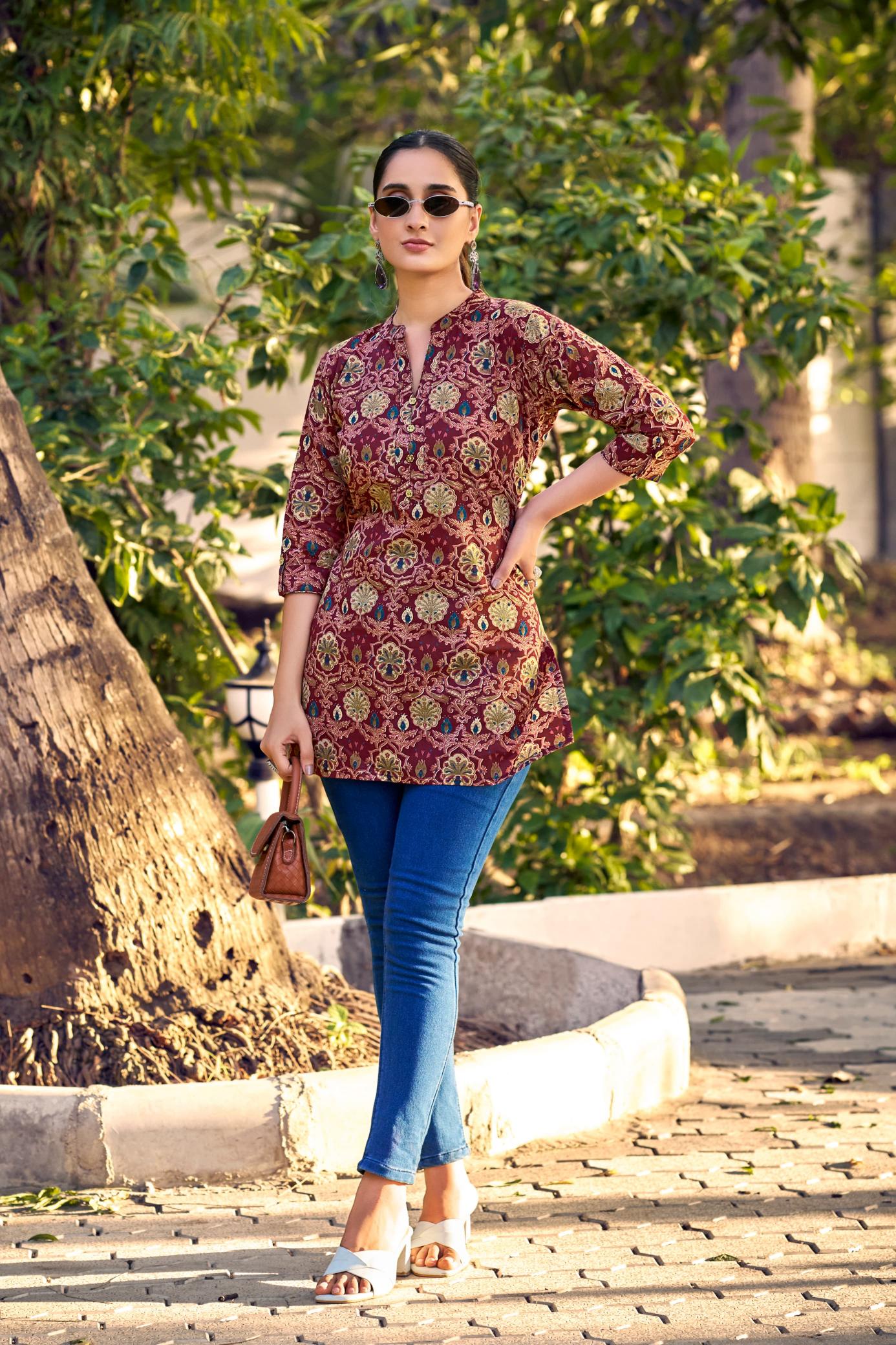 Tips & Tops Cotton Shorties Vol 8 Catalog pretty kurti looks fab india