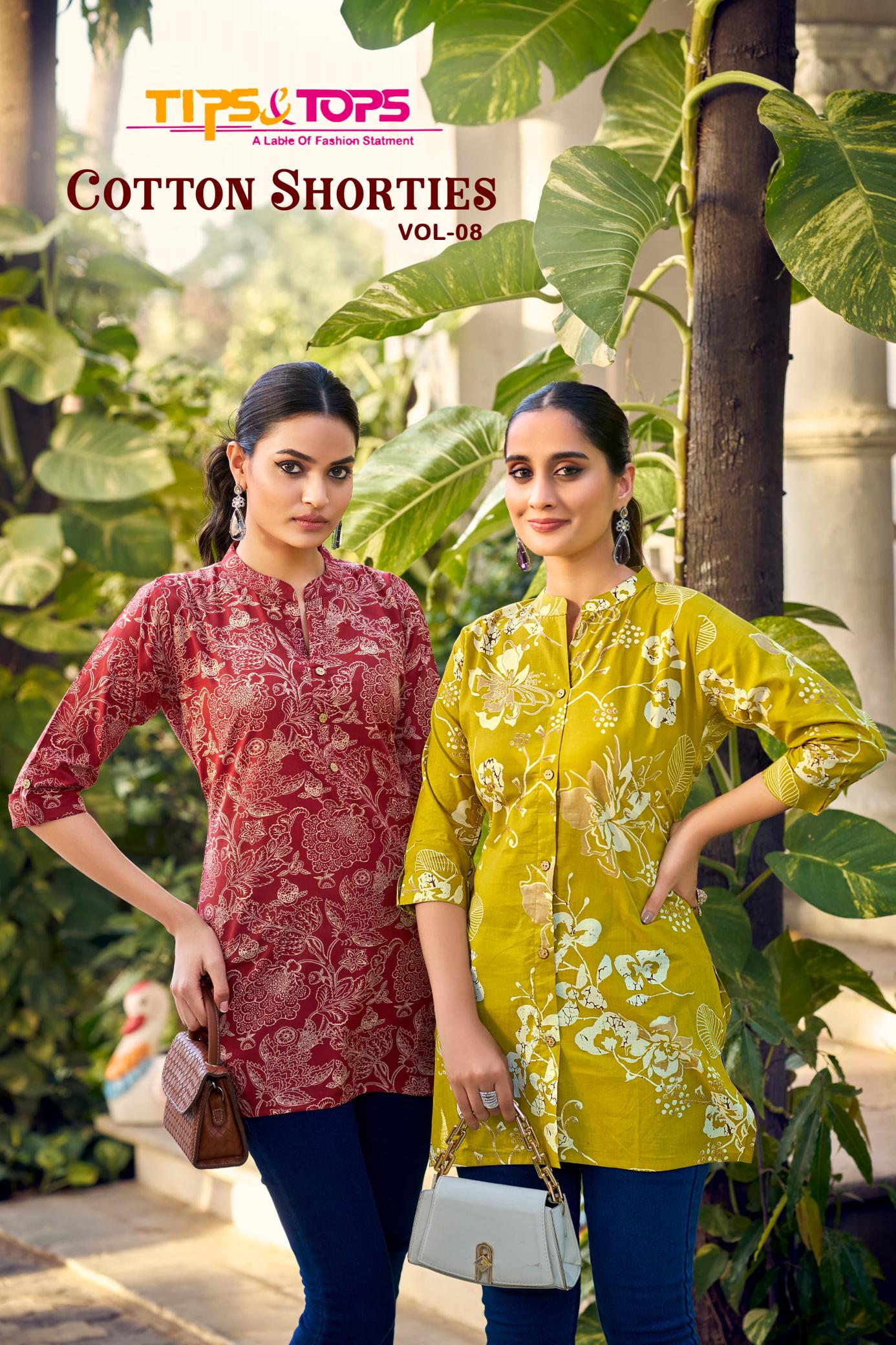 Tips & Tops Cotton Shorties Vol 8 Catalog pretty kurti looks fab india